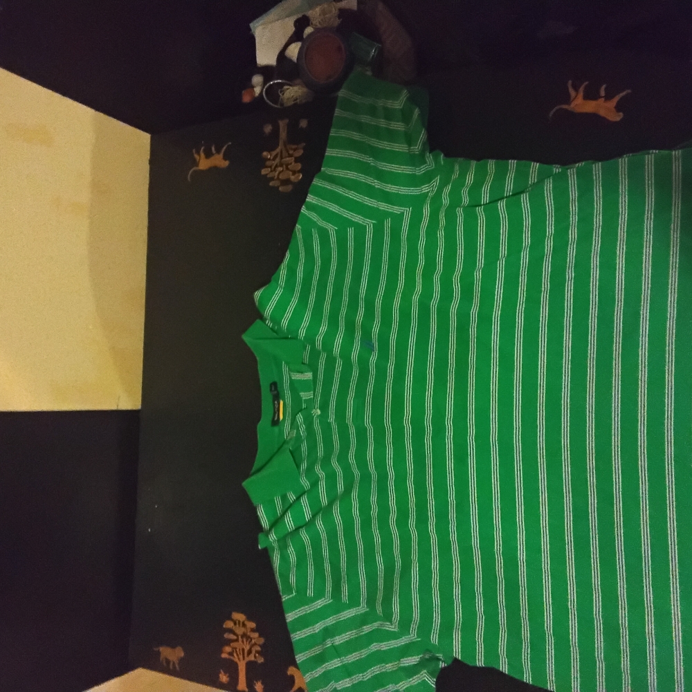 Green Striped Kids Shirt
